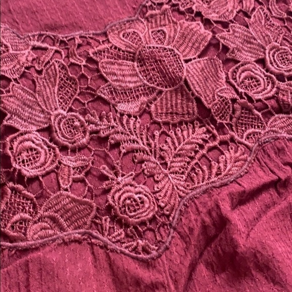 ALTAR’D STATE Burgundy Crochet Lace Flowy Dress Medium Boho Bohemian Fall - Picture 6 of 8